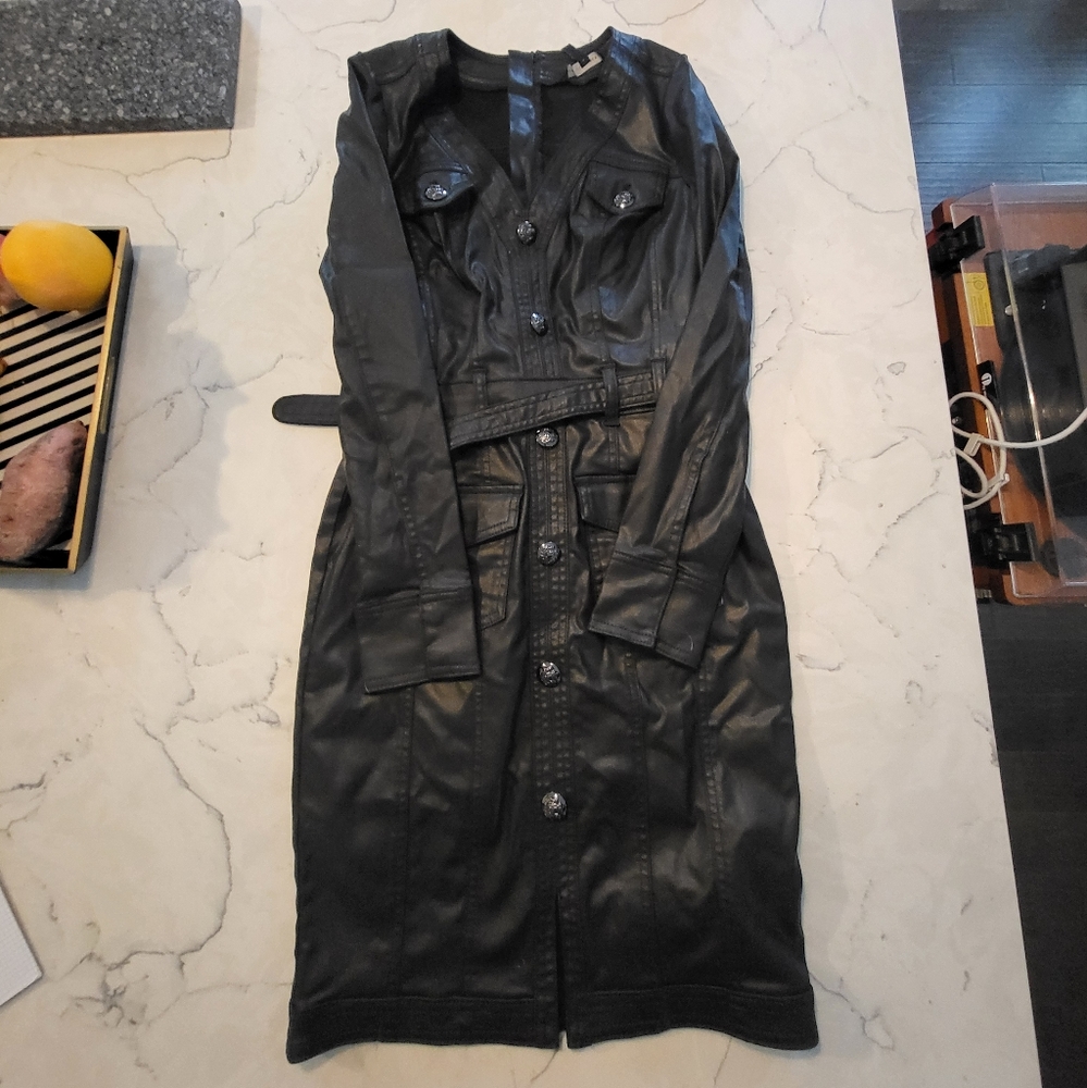 Gorgeous full body leather type dress by White House Black Market